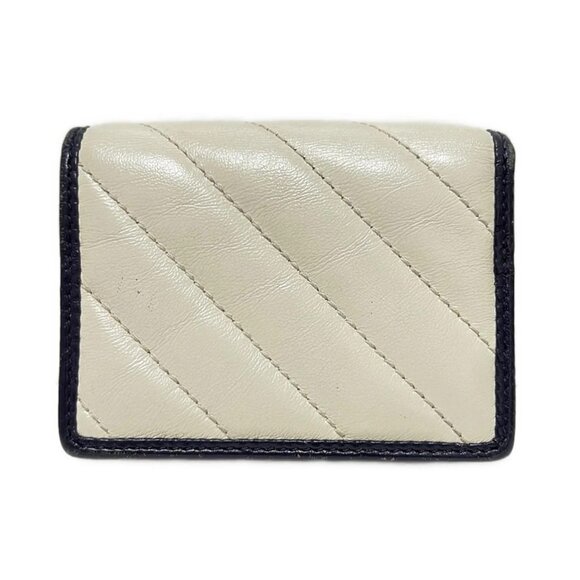 Auth GUCCI GG Marmont 573811 Cream Black Leather - Bifold Wallet - Picture 3 of 7